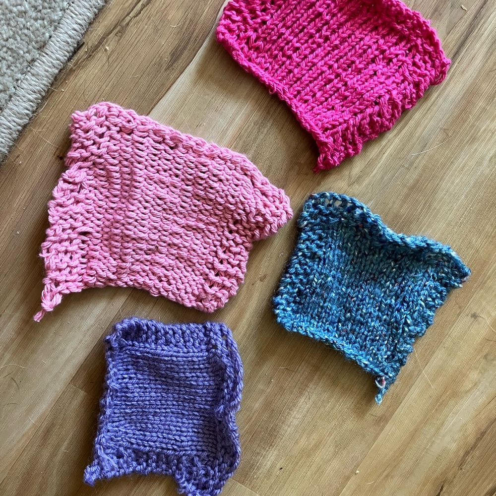 Knitted coasters